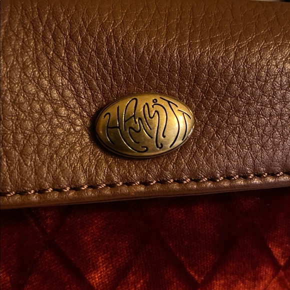 Hammitt Invitation Monarch Velvet Clutch Red Antique Gold Chain NWT Leather Trim - Picture 4 of 4